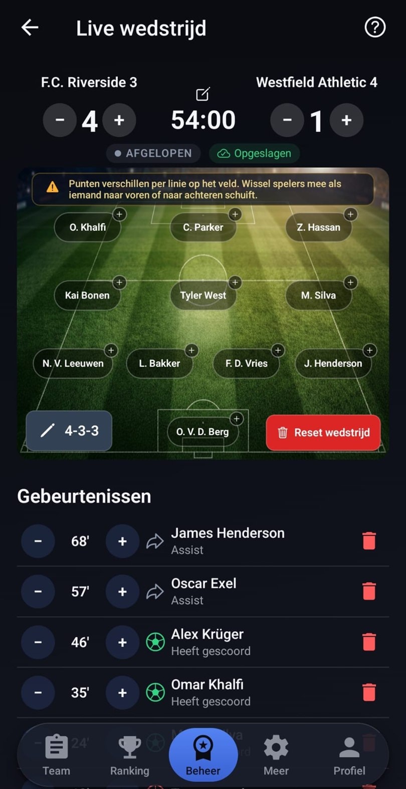 Live meekijken op wedstrijddag
