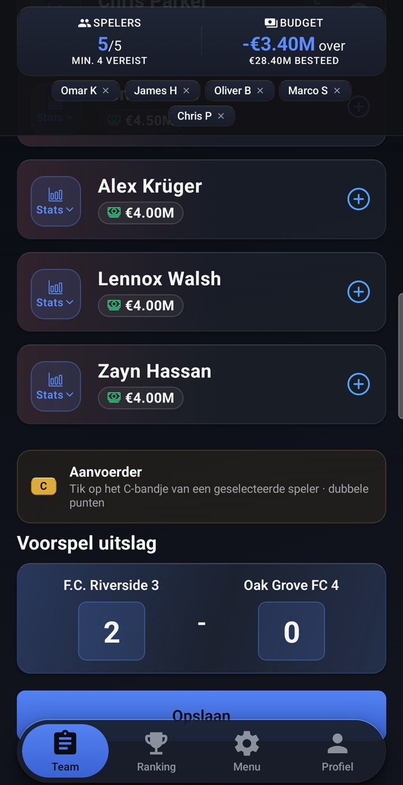 Voorspel de eindstand